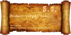 Bodacz Virgília névjegykártya